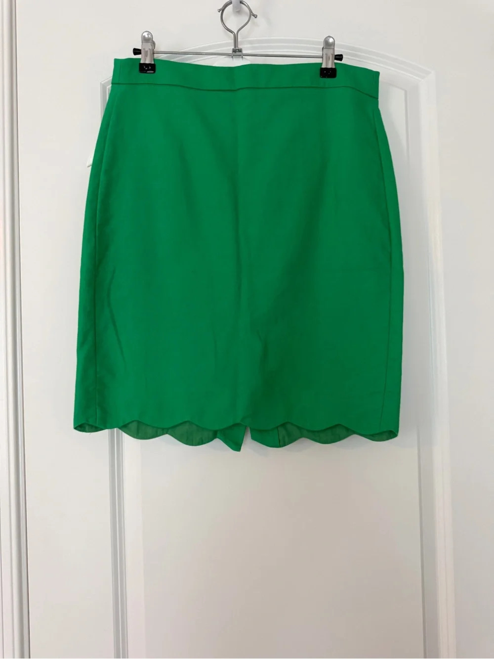 J. Crew Bright Green Scallop-Hem Pencil Skirt